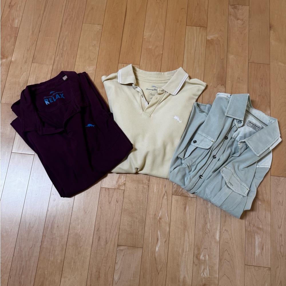 Tommy Bahama V-Neck Polo  and Button Down BUNDLE